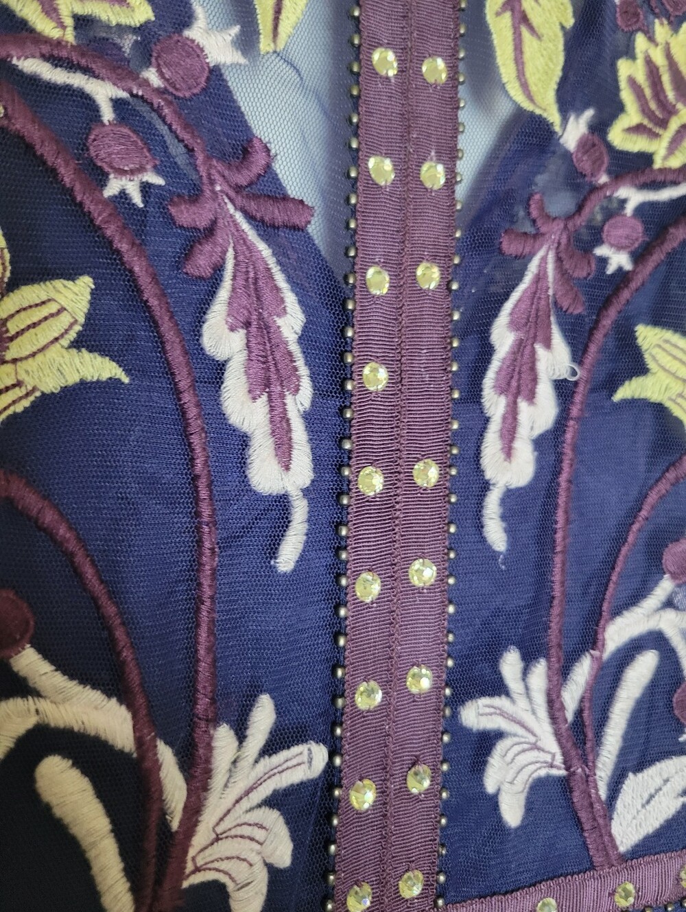 Anthropologie × Moulinette Soeurs Alicante Floral Embroidered Dress Rhinestone 6 - Picture 12 of 15